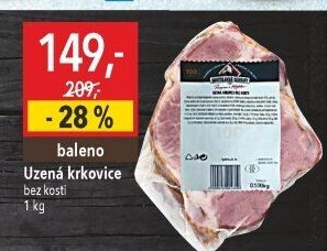 Vepřová krkovice uzená bez kosti Kostelecké uzeniny