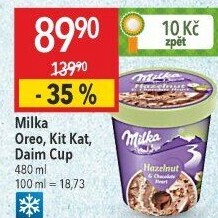 Zmrzlina v kelímku Milka