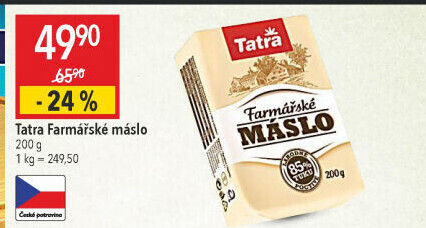 Máslo farmářské Tatra