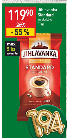 Mletá káva Standard Jihlavanka