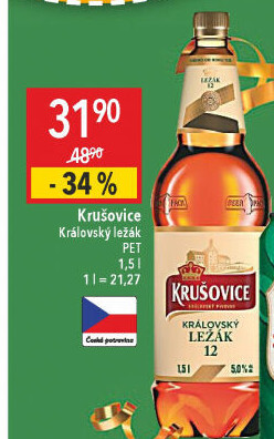 Pivo světlé Královský ležák 12° Krušovice
