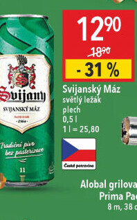 Pivo světlý ležák 11° Svijanský Máz Svijany