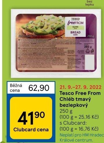 Chléb bez lepku Tesco Free From