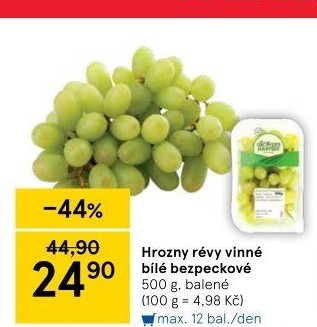 Hrozny bílé bezsemenné The Grower' - Tesco akcniletaky.com