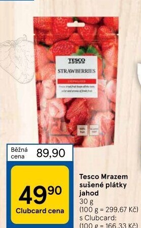 Mrazem sušené jahody Tesco
