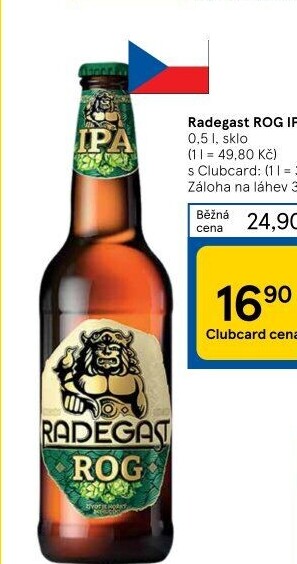 Pivo světlý výčepní speciál ROG IPA Radegast