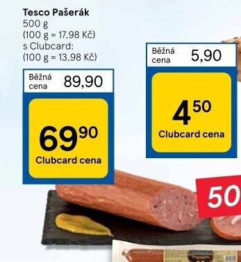 Salám Pašerák Tesco