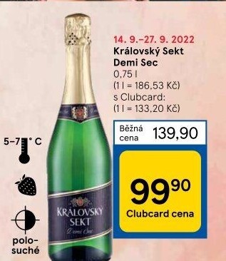 Sekt Demi sec Královský sekt