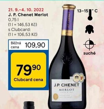Víno Merlot J.P. Chenet