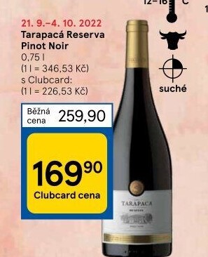 Víno Pinot Noir Gran Reserva Viňa Tarapaca