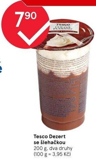 Dezert pudink se šlehačkou Tesco