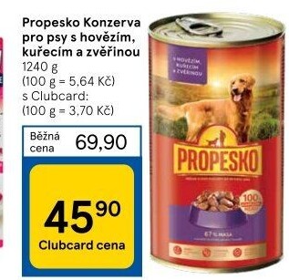 Konzerva pro psy Propesko