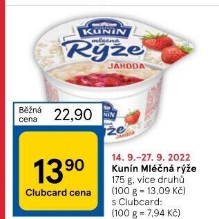 Mléčná rýže Kunín