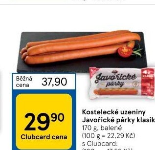Párky javořické Kostelecké uzeniny