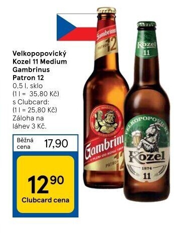 Pivo světlý ležák 12° Patron Gambrinus