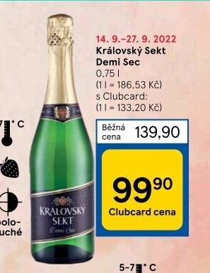 Sekt Demi sec Královský sekt