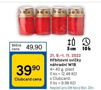 Svíčky hřbitovní s víčkem