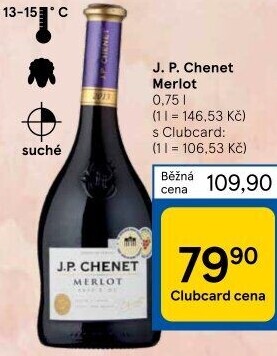 Víno Merlot J.P. Chenet