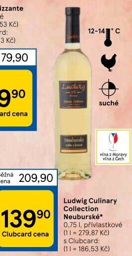 Víno Neuburské Culinary Collection Vinařství Ludwig - výběr z hroznů