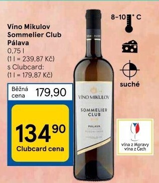 Víno Pálava Sommelier Club Víno Mikulov