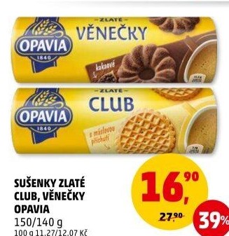 Sušenky Zlaté Club Opavia