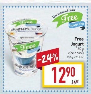 Bílý jogurt bez laktózy Billa Laktose Free