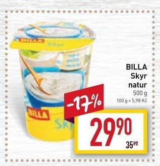 Dezert zakysaný bílý Skyr Billa