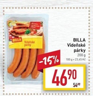 Párky vídeňské Billa