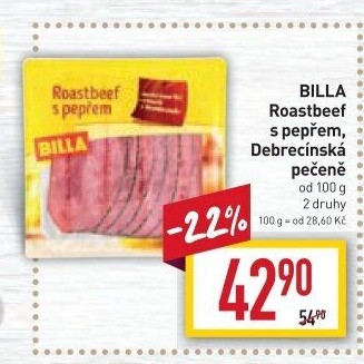 Roastbeef s pepřem Billa