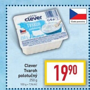 Tvaroh polotučný Clever