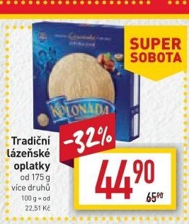 Lázeňské oplatky Kolonáda Opavia