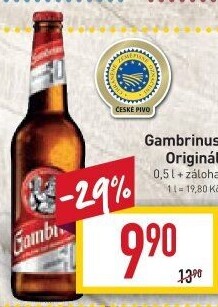 Pivo světlé výčepní Originál 10° Gambrinus