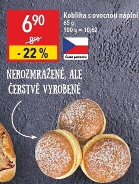 Kobliha s ovocnou náplní