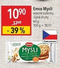 Ovesné sušenky Mysli na zdraví Emco
