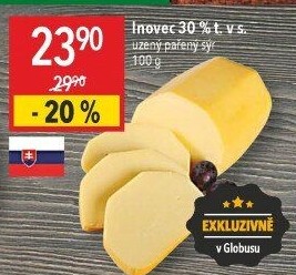 Sýr uzený pařený 30% Inovec