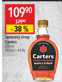 Javorový sirup Carters