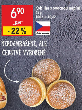 Kobliha s ovocnou náplní