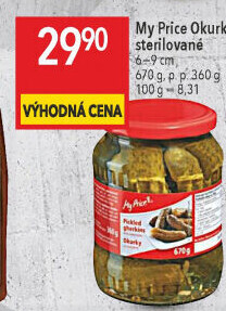 Okurky sterilované My Price