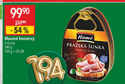 Pražská šunka Hamé Vynikající kvalita