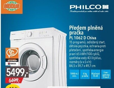 Pračka Philco PL 1062 D Chiva