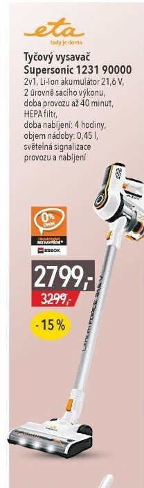 Tyčový vysavač Supersonic Eta 1231 90000