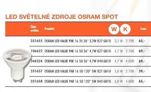 LED žárovka bodová Osram