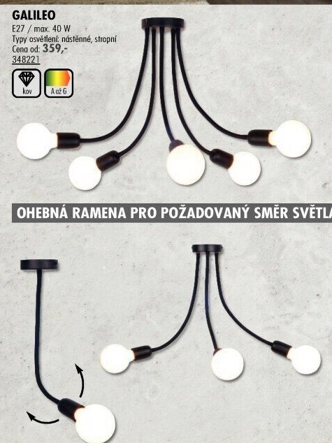 Nástěnné svítidlo Galileo Top Light