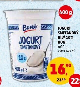 Bílý jogurt smetanový Boni