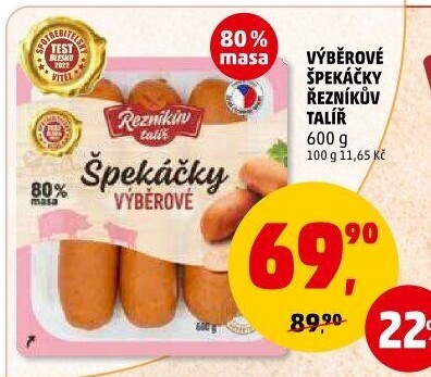 Špekáčky výběrové Řezníkův talíř