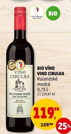 Víno Rulandské modré bio Víno Cibulka