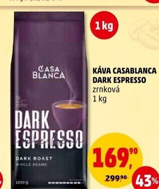 Zrnková káva Espresso Dark Roast Casablanca