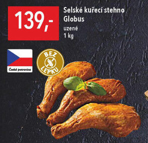 Selské kuřecí stehno uzené Globus