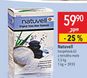 Sůl do koupele z mrtvého moře Natuvell