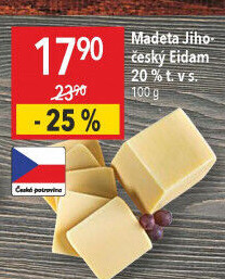 Sýr Eidam Jihočeský 20% Madeta